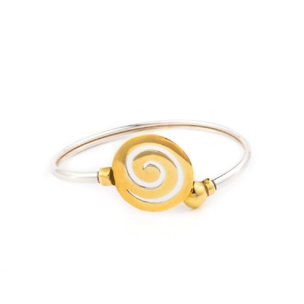 Spiral Hinge Bracelet - 925 Sterling Silver and Gold Plated