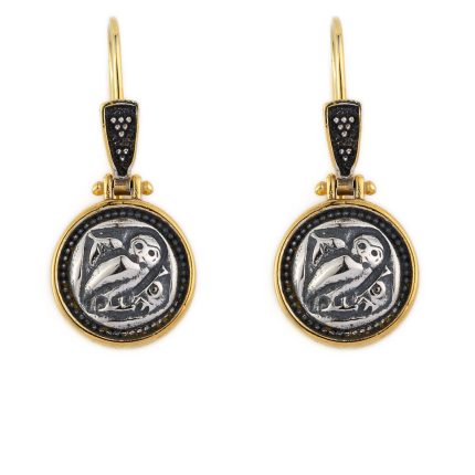 Wisdom Owl Earrings - 925 Sterling Silver and Gold Plated