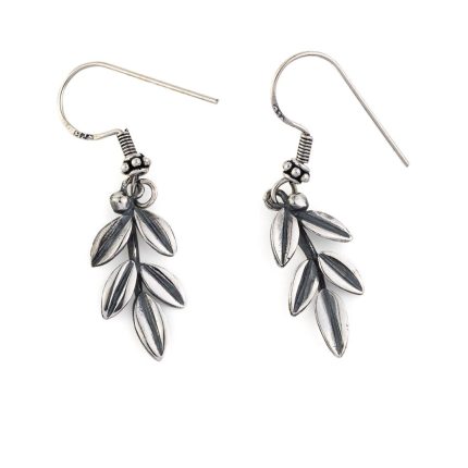 Olive Leaf Dangle earrings  - 925 Sterling Silver