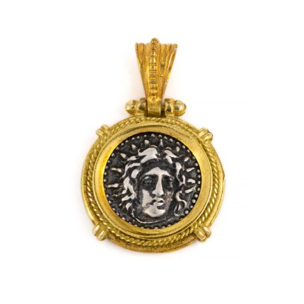 Helios Sun God Pendant - Sterling Silver Gold Plated