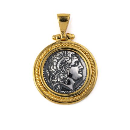 Alexander the Great Pendant - 925 Sterling Silver Gold Plated
