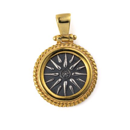 Vergina Star Pendant - 925 Sterling Silver and Gold Plated