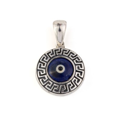 Blue Evil Eye Pendant - 925 Sterling Silver Gold
