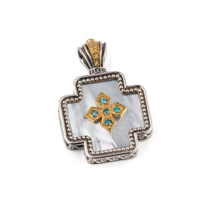 Gerochristo - Cross with Mother of pearl and Cubic zirconia
