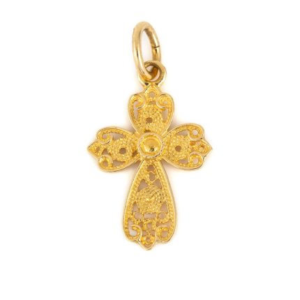 18K Gold Byzantine Filigree Cross Ariadne