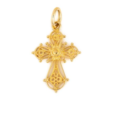 18K Gold Byzantine Filigree Cross Sophia