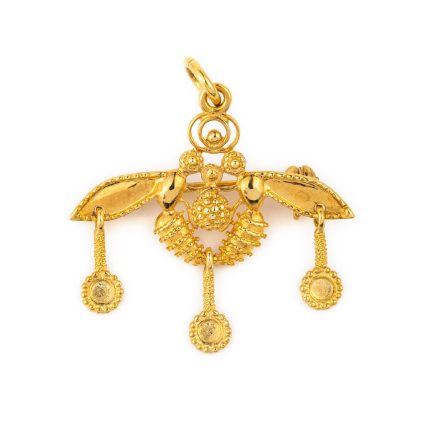 14k Gold Minoan Bees Pendant