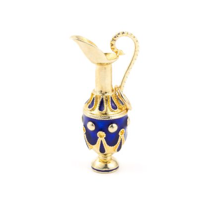 14k Gold Pendant Amphora with Blue enamel