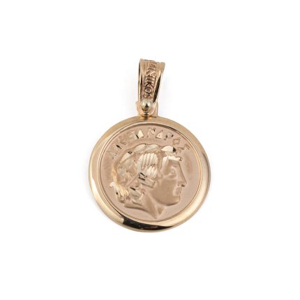 Alexander the Great 14K Gold Coin Pendant