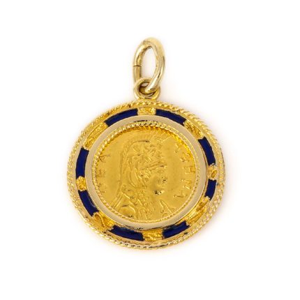 Enamel Goddess Athena Pendant