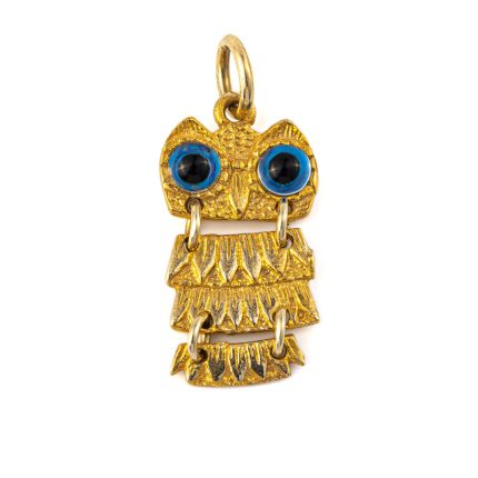 Wisdom Owl Pendant - 14K Gold