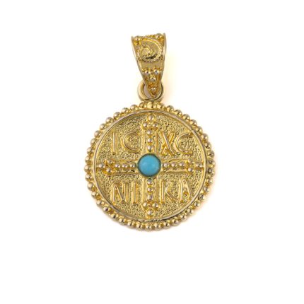 Constantinato Pendant with Turquoise - Gold 14K