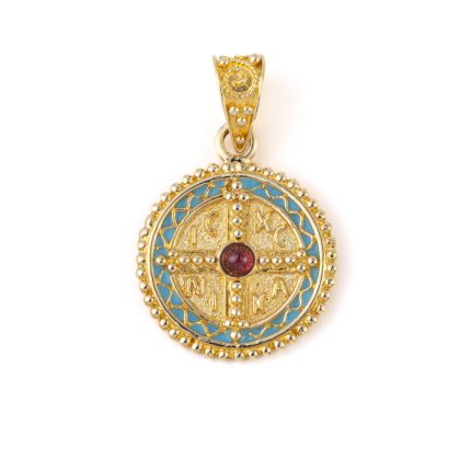 Constantinato Pendant with Enamel - 14K Gold