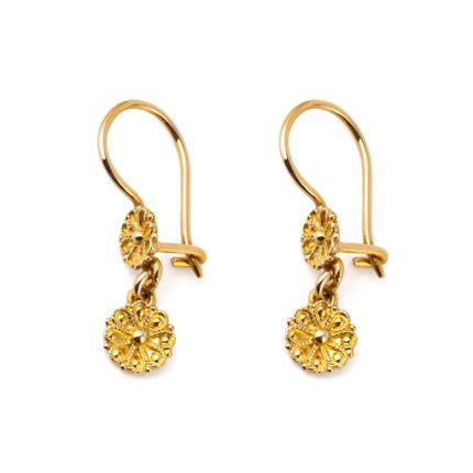 18K Gold Byzantine Rosette Earrings