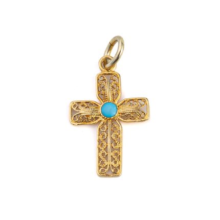 Byzantine Cross with Turquoise Enamel