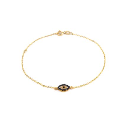 Evil Εye Bracelet with Zircons -14K Gold