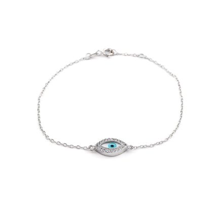 14K Gold Εye bracelet with zircons