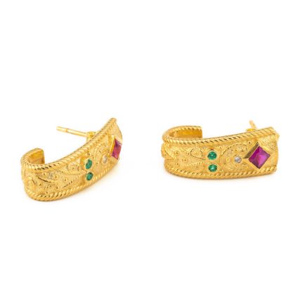 Byzantine Earrings with Swarovski Crystals – Sterling Silver & Gold Plated