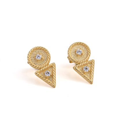 Zircon Earrings  - 9K Gold