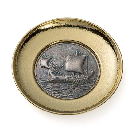 Bronze Plate with Ancient Ship Trireme