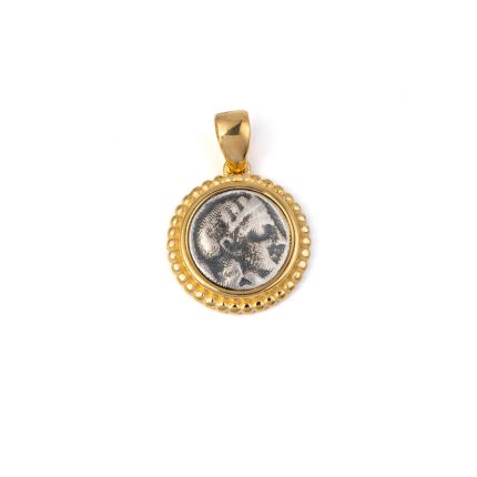Goddess Athena Coin Round Pendant