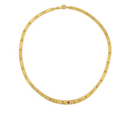 Byzantine Necklace with Swarovski crystals - Sterling Silver Gold Plated