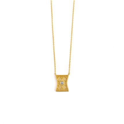 Zircon Gold Necklace - 9K Gold