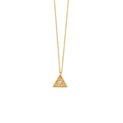 Triangle Zircon Necklace - 9K Gold