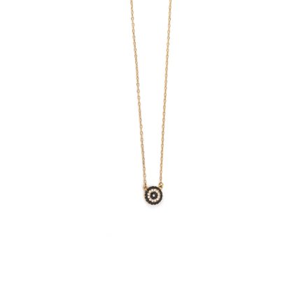 14K Yellow Gold Evil Eye Necklace with zircon