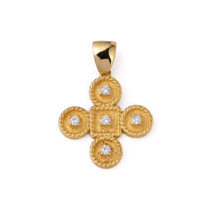14K Gold Cross with Diamonds