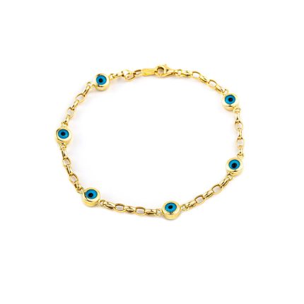 Eyes Bracelet - 14K Yellow Gold