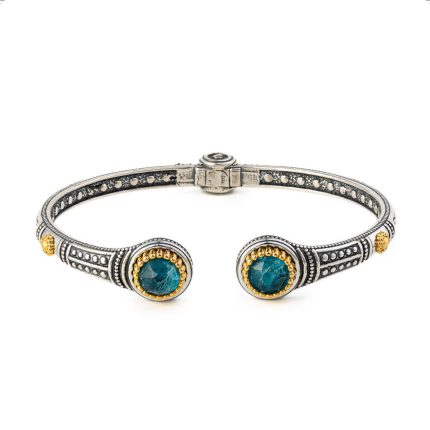 Byzantine Cuff Bracelet with Doublet Apatite Gemstone