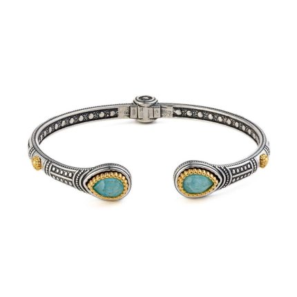 Byzantine Cuff Bracelet with Doublet Amazonite Gemstone
