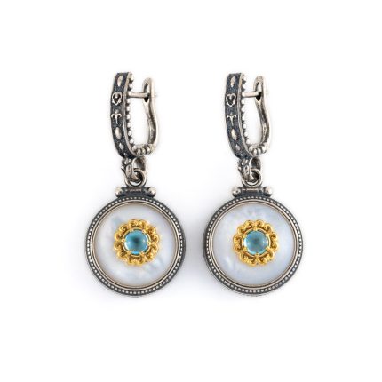 Sterling Silver Blue Topaz Dangle Earrings