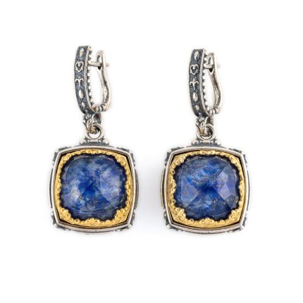 Lapis Lazuli Doublet Dangle Earrings