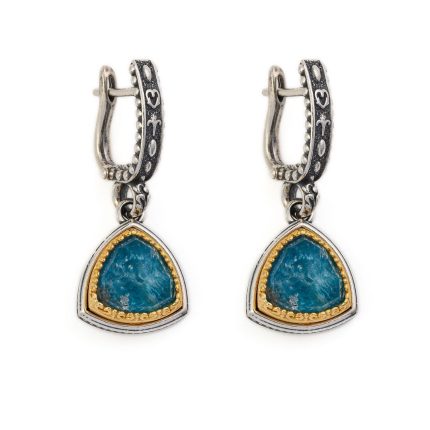 Byzantine Earrings with Apatite Doublet Stone