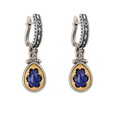 Byzantine Earrings with Lapis Lazuli Doublet Stone