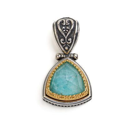 Byzantine Amazonite Doublet Stone Pendant