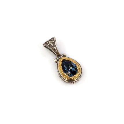 Byzantine Pendant with London Blue Topaz Crystal Stone