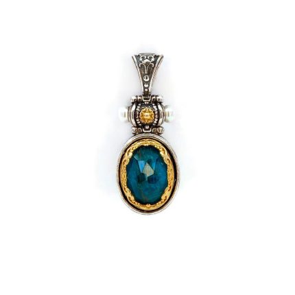 Byzantine Pendant with Natural Pearl and Apatite Doublet Stone