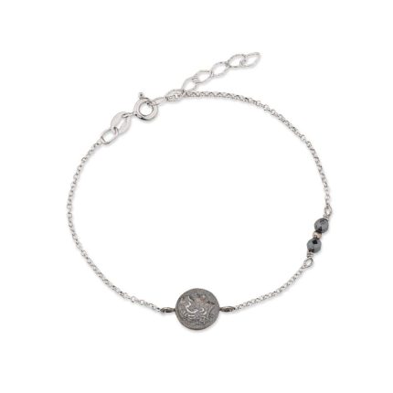 Alexander the Great Coin Chain Bracelet in sterling silver