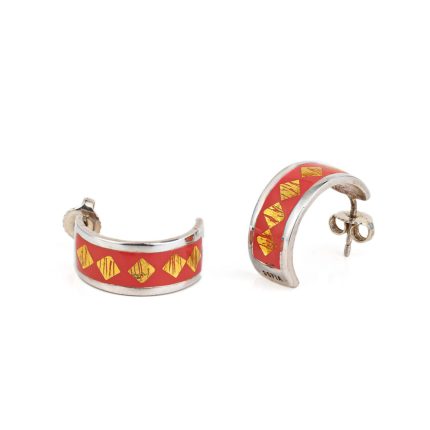 Rhombus Stud Earrings with enamel