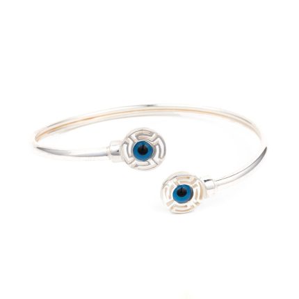 Sterling Silver Evil Eye Cuff Bracelet