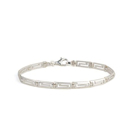Greek Key Meander Bracelet 925 Sterling Silver