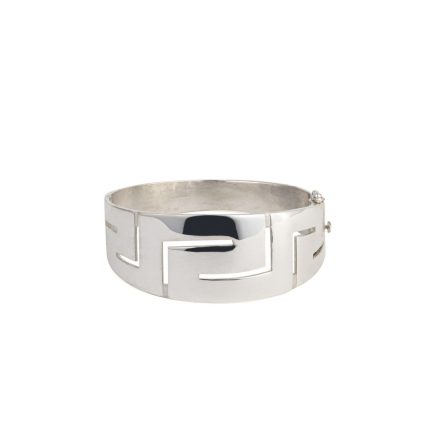 Greek Key Bangle Bracelet in 925 Sterling Silver