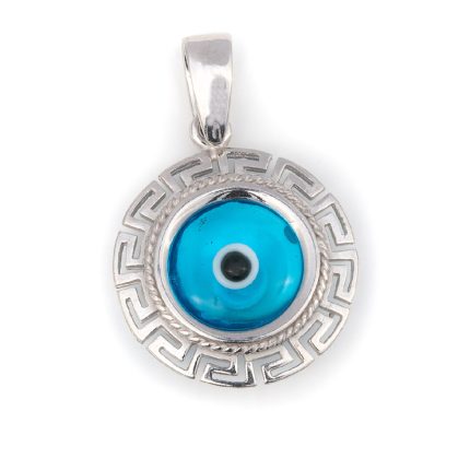Evil Eye Pendant with Greek Key design and Meandros