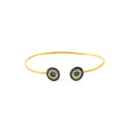 Evil Eye Bracelet with Zircons - Silver and Gold Plated