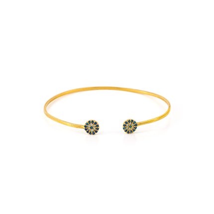 Evil Eye Bracelet with Zircons - Sterling Silver and Gold Plated