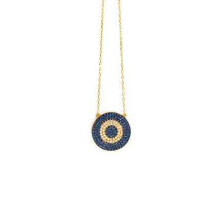 Evil Eye Necklace with Zircon - 925 Silver & Gold Plated