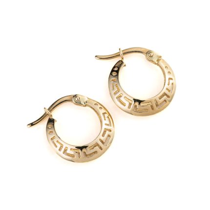 Gold 14K Meander Hoop Earrings